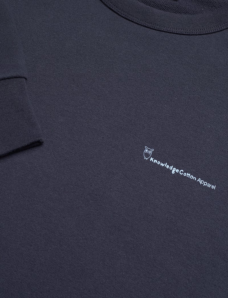 Knowledge Cotton Apparel - Loose fit sweat owl chill camp prin - sweatshirts - night sky - 2