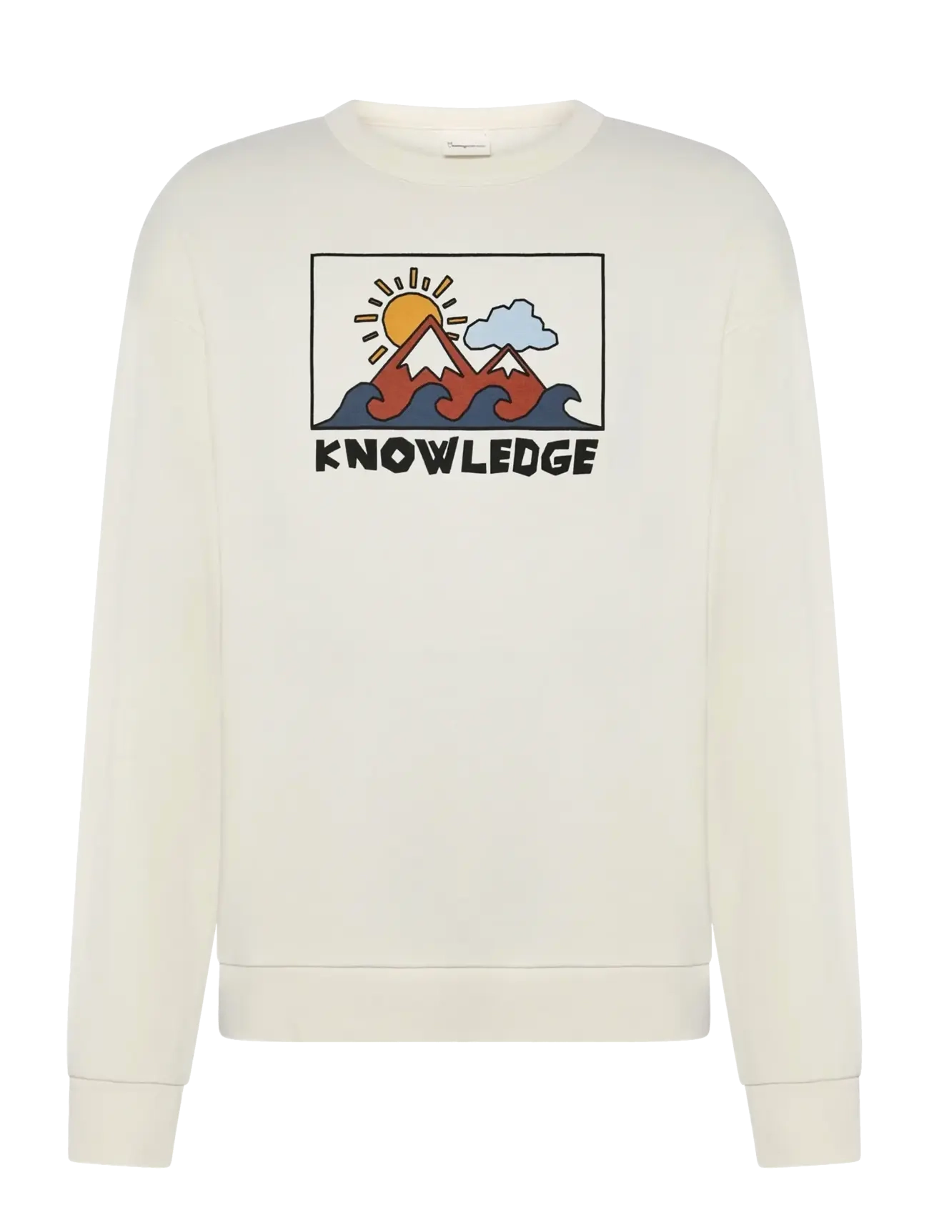 Relaxed printed crew neck - EGRET