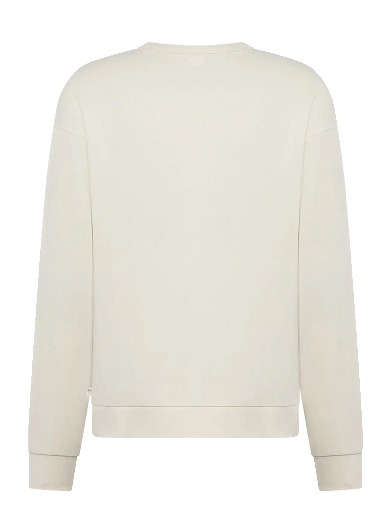 Knowledge Cotton Apparel - Relaxed printed crew neck - dressipluusid - egret - 2