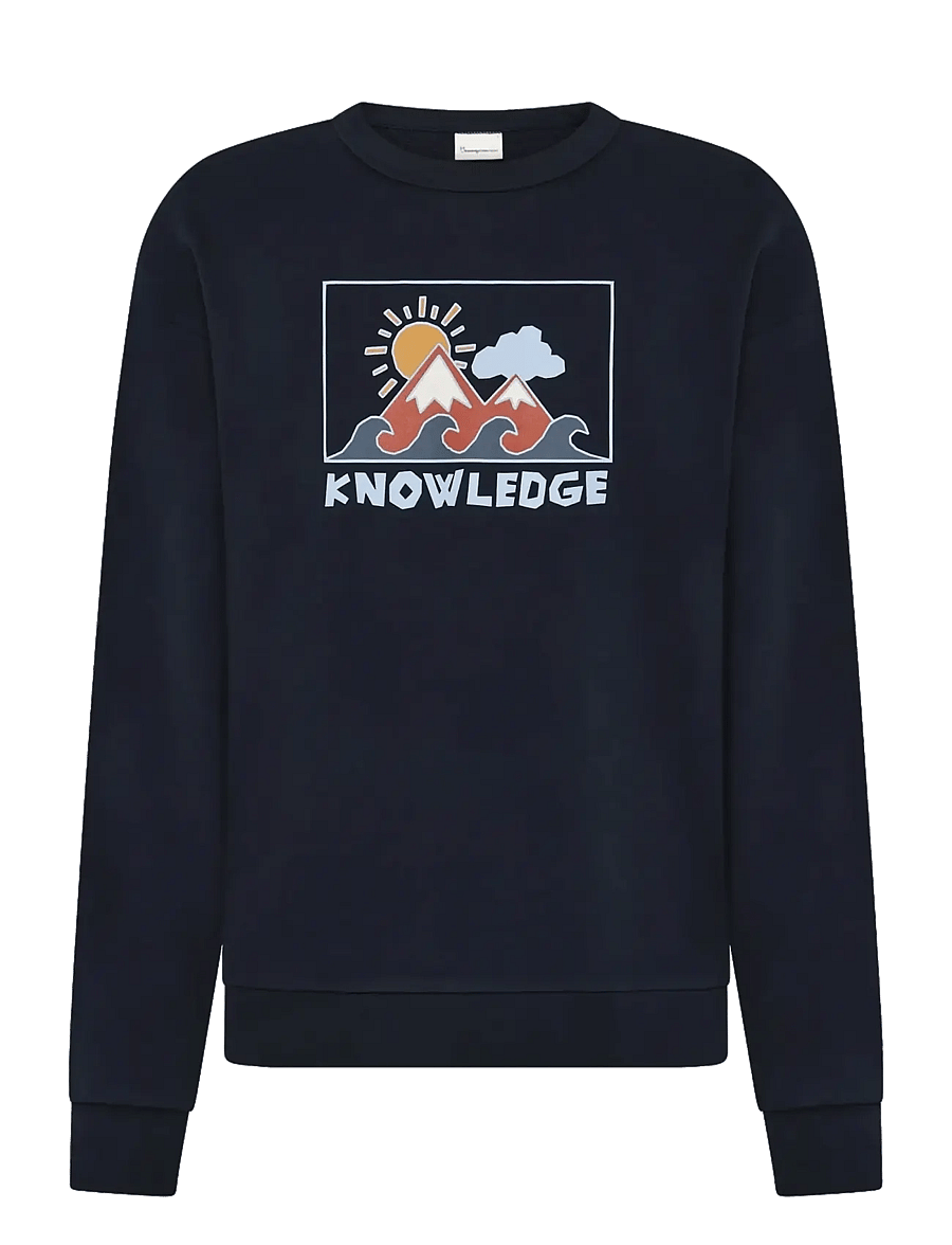 Knowledge Cotton Apparel - Relaxed printed crew neck - osta olukorra järgi - night sky - 0