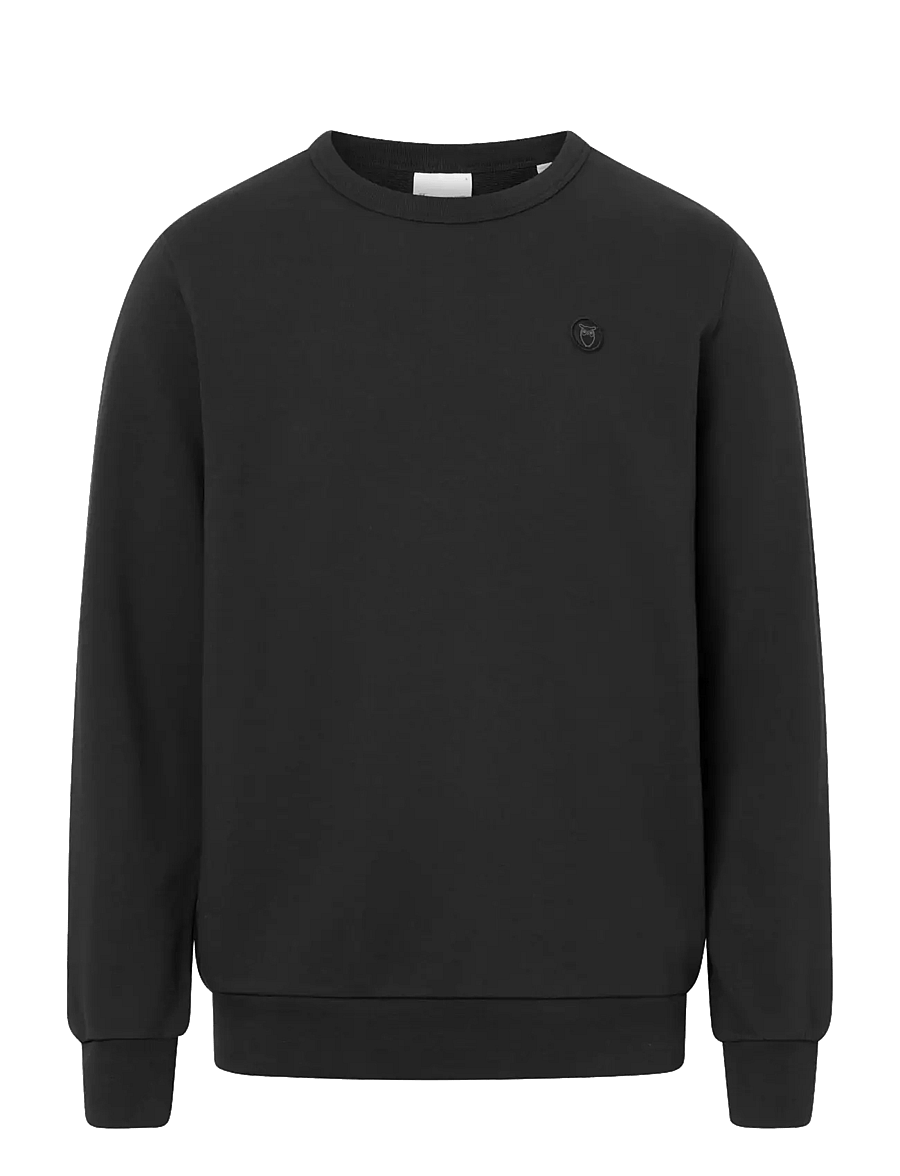Knowledge Cotton Apparel - Basic badge sweat - GOTS/Vegan - sweatshirts - black jet - 1