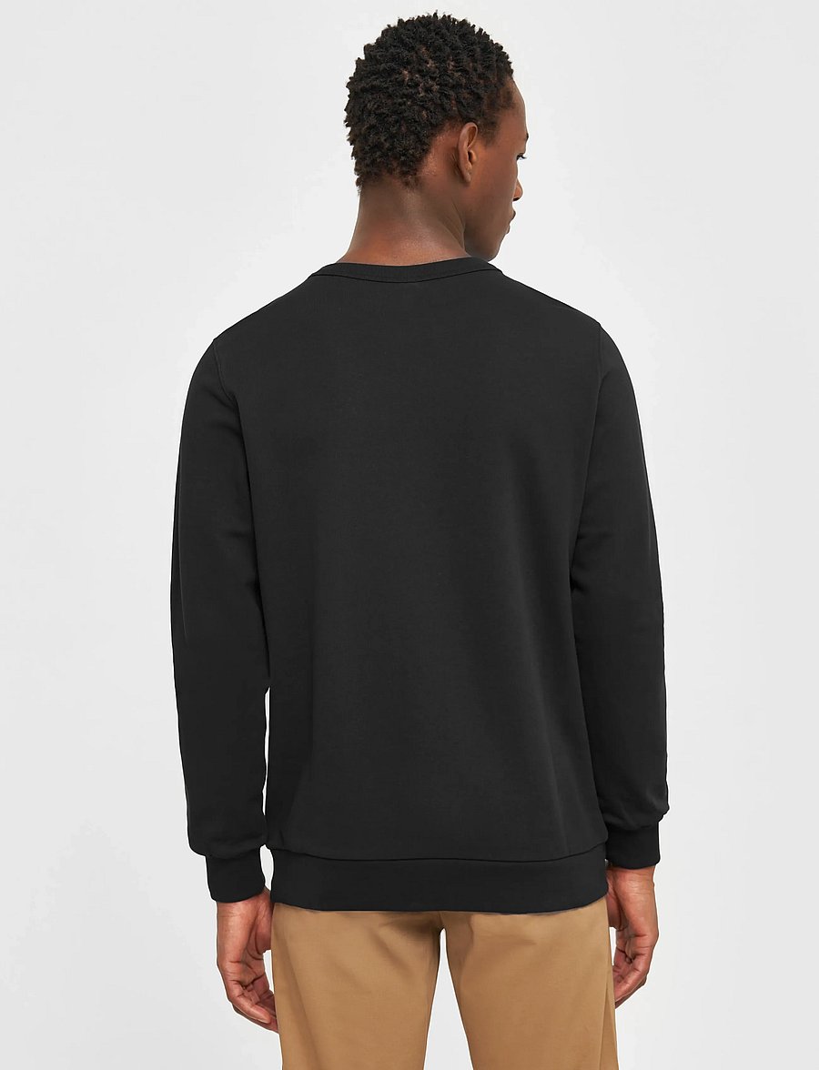 Knowledge Cotton Apparel - Basic badge sweat - GOTS/Vegan - sweatshirts - black jet - 0