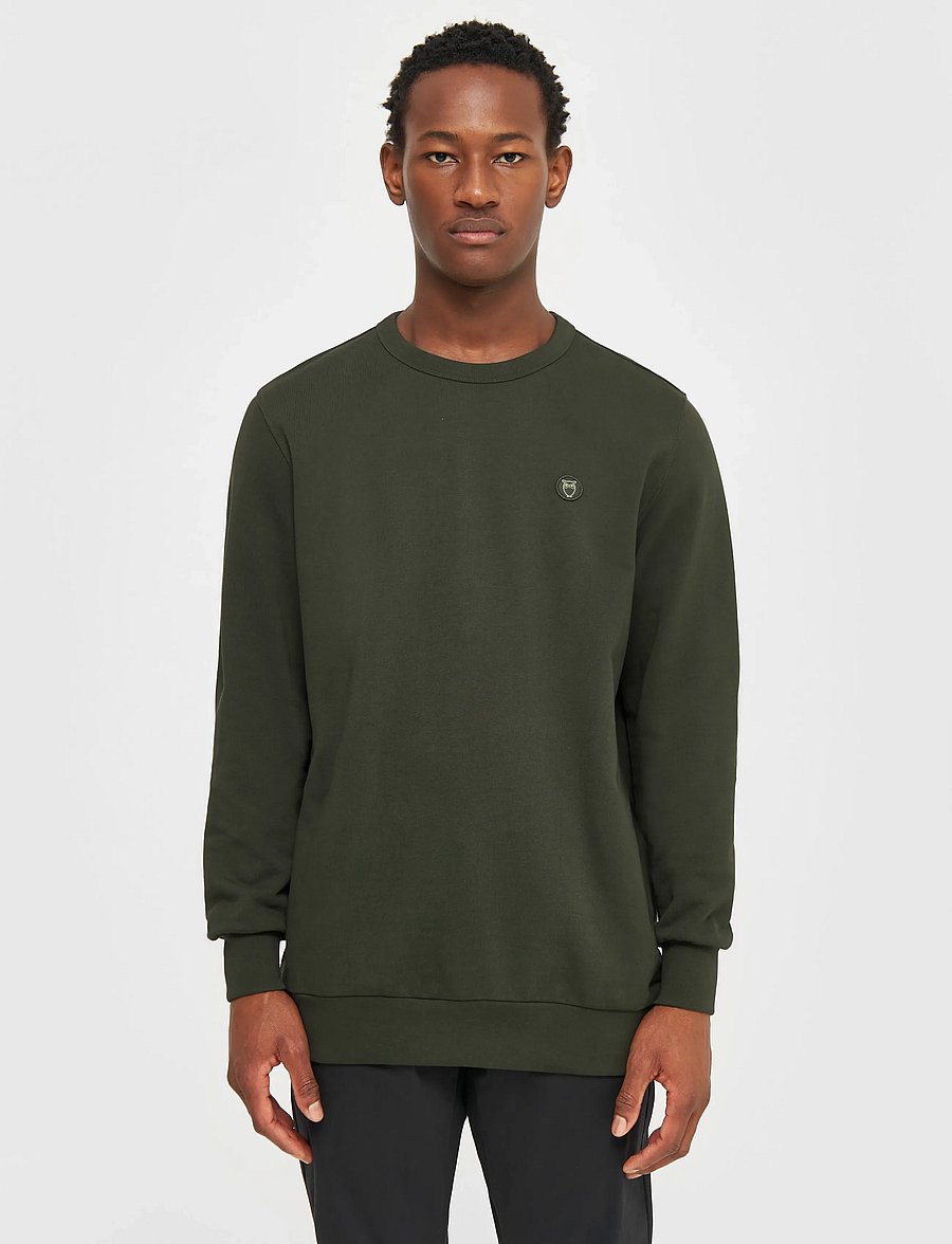 Knowledge Cotton Apparel - Basic badge sweat - GOTS/Vegan - sweatshirts - forrest night - 0