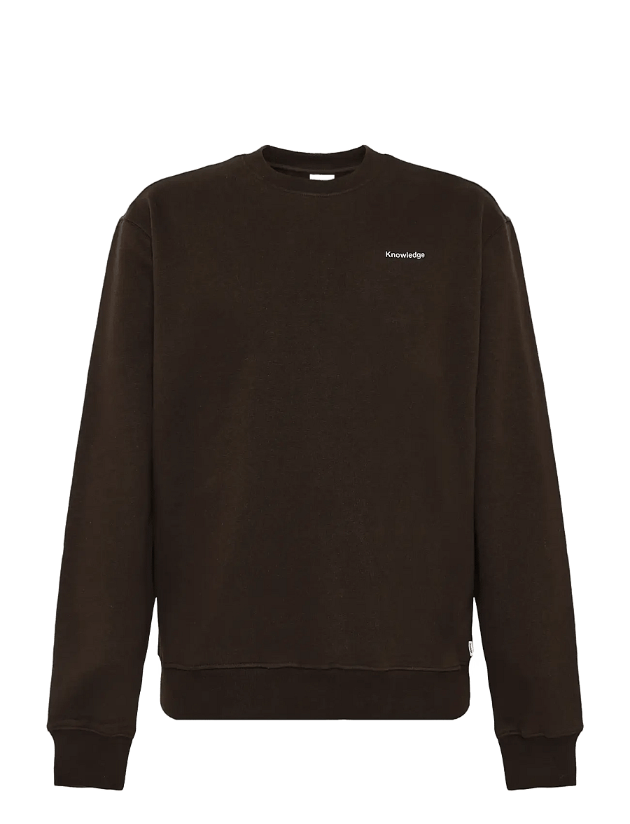 Knowledge Cotton Apparel - Relaxed printed crew neck - shoppa efter tillfälle - chocolate torte - 0