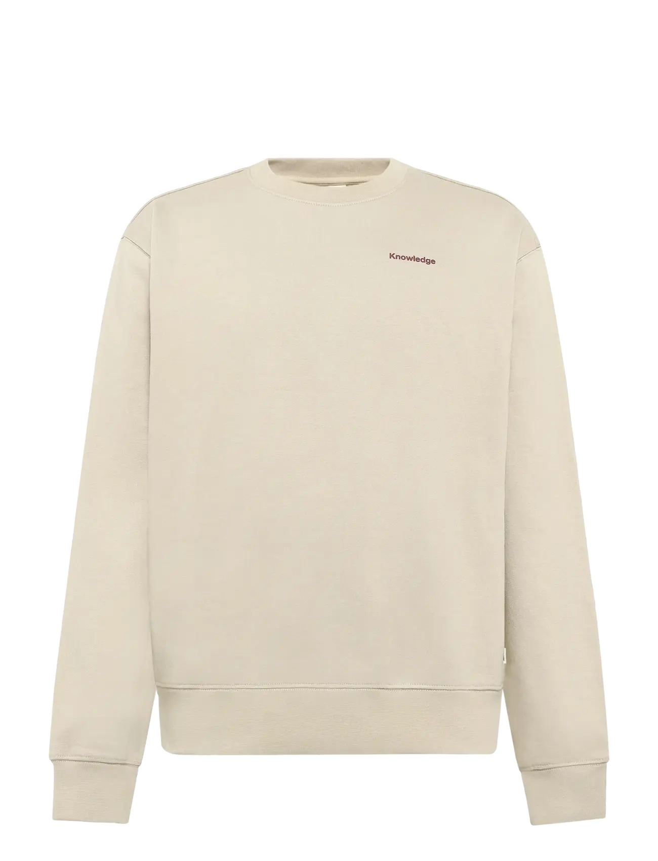 Knowledge Cotton Apparel - Relaxed printed crew neck - shoppa efter tillfälle - light feather gray - 1