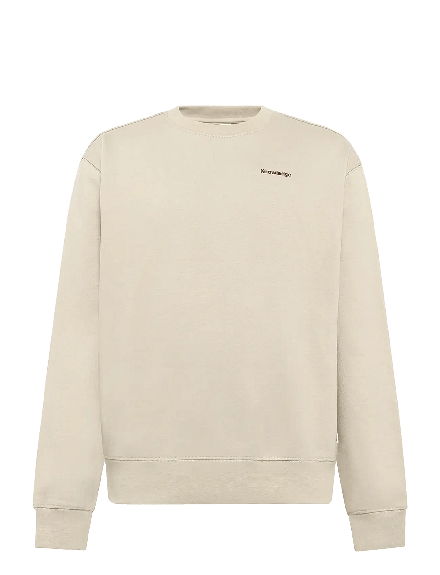 Knowledge Cotton Apparel - Relaxed printed crew neck - shoppa efter tillfälle - light feather gray - 1