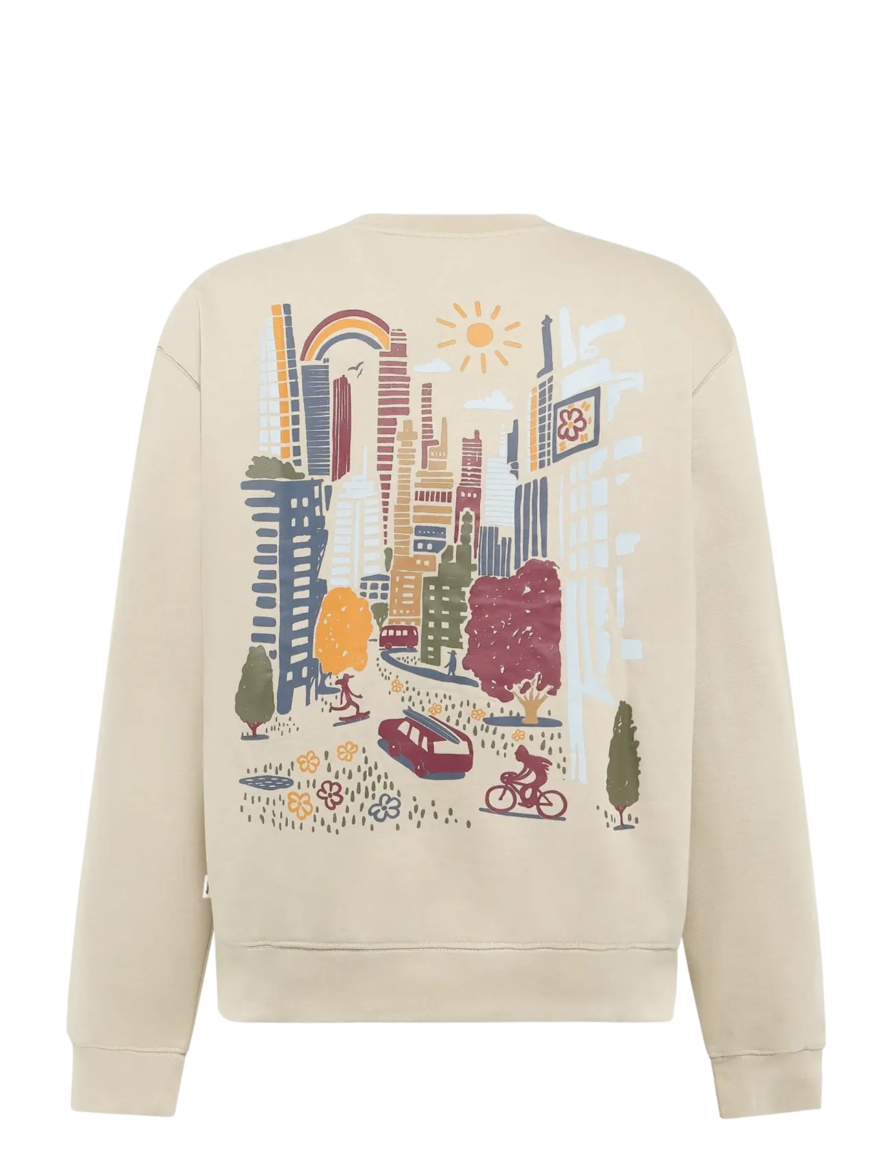 Knowledge Cotton Apparel - Relaxed printed crew neck - shoppa efter tillfälle - light feather gray - 2