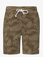 Casual printed terry short - GOTS/V - AOP