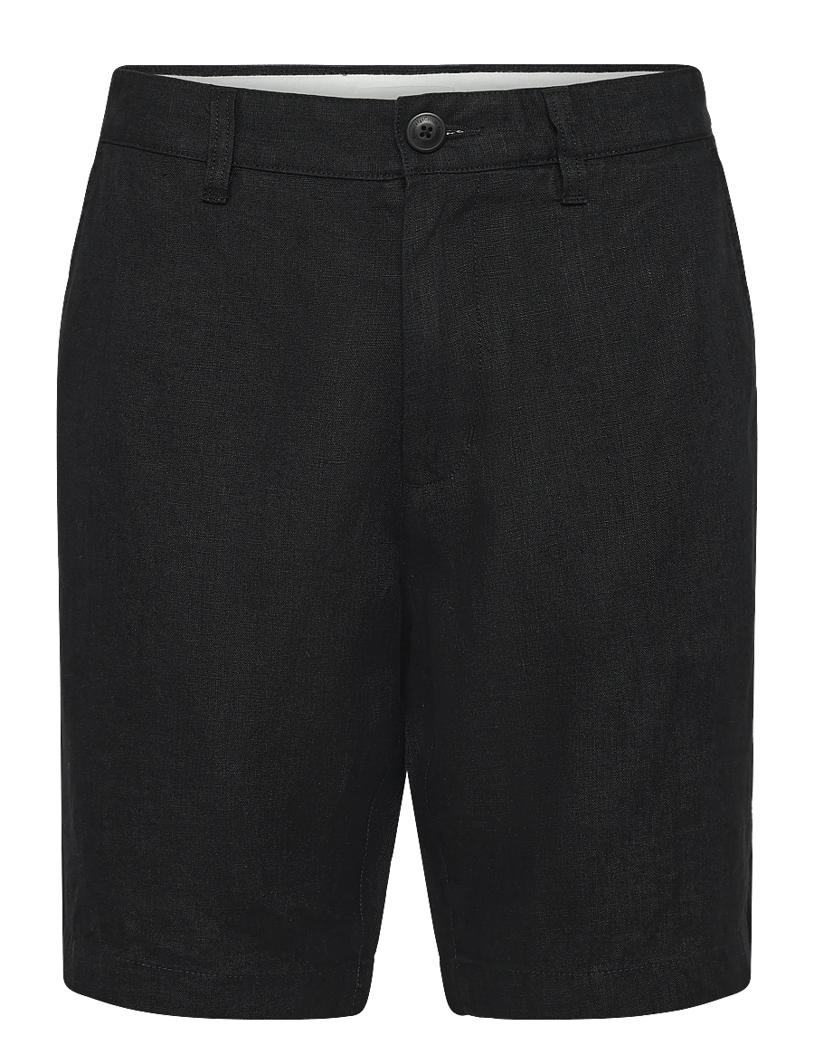 Knowledge Cotton Apparel - Chuck regular linen shorts - black jet - 0
