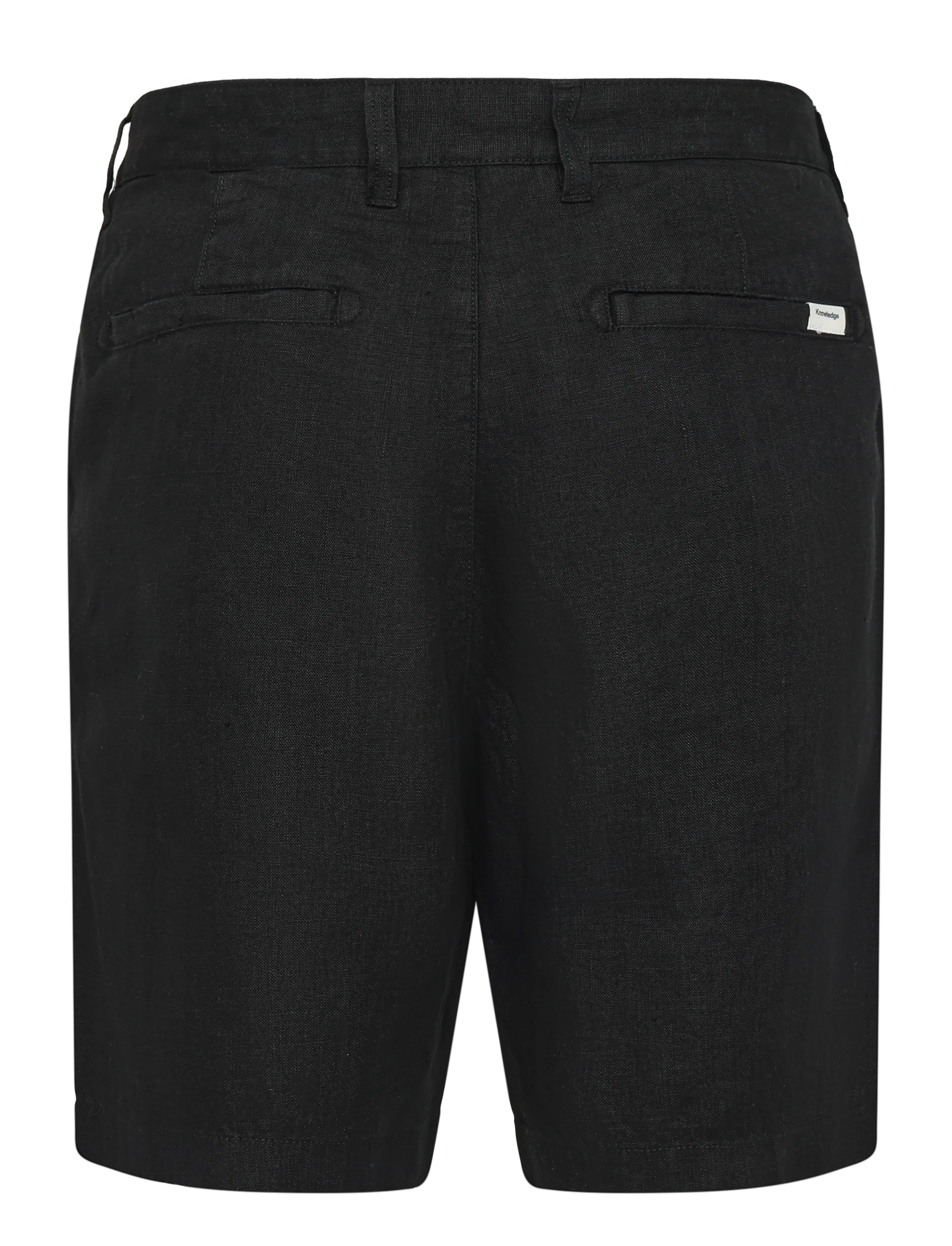 Knowledge Cotton Apparel - Chuck regular linen shorts - black jet - 1