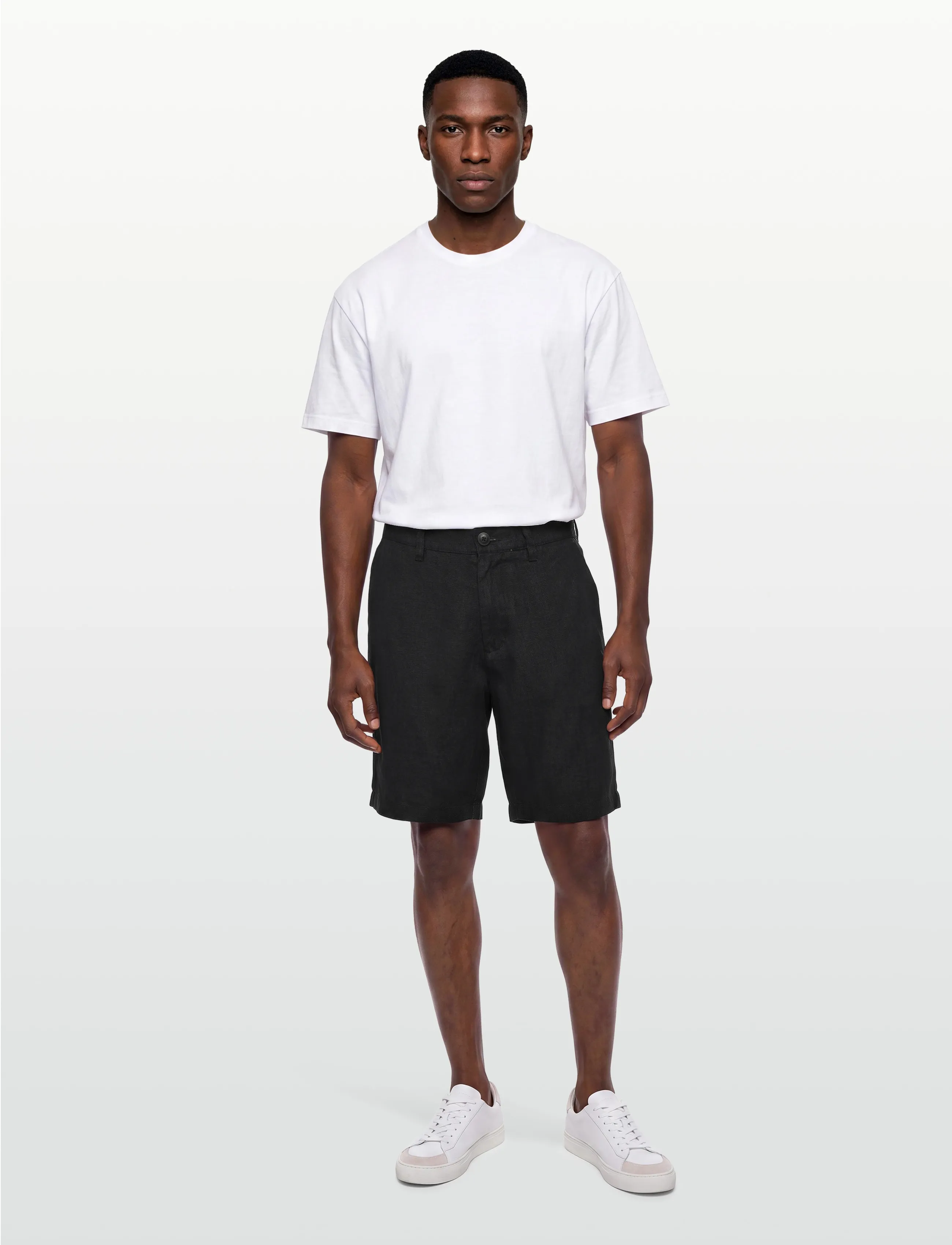 Knowledge Cotton Apparel Chuck Regular Linen Shorts, 31, Black, Shorts > Afslappede Shorts, Herre