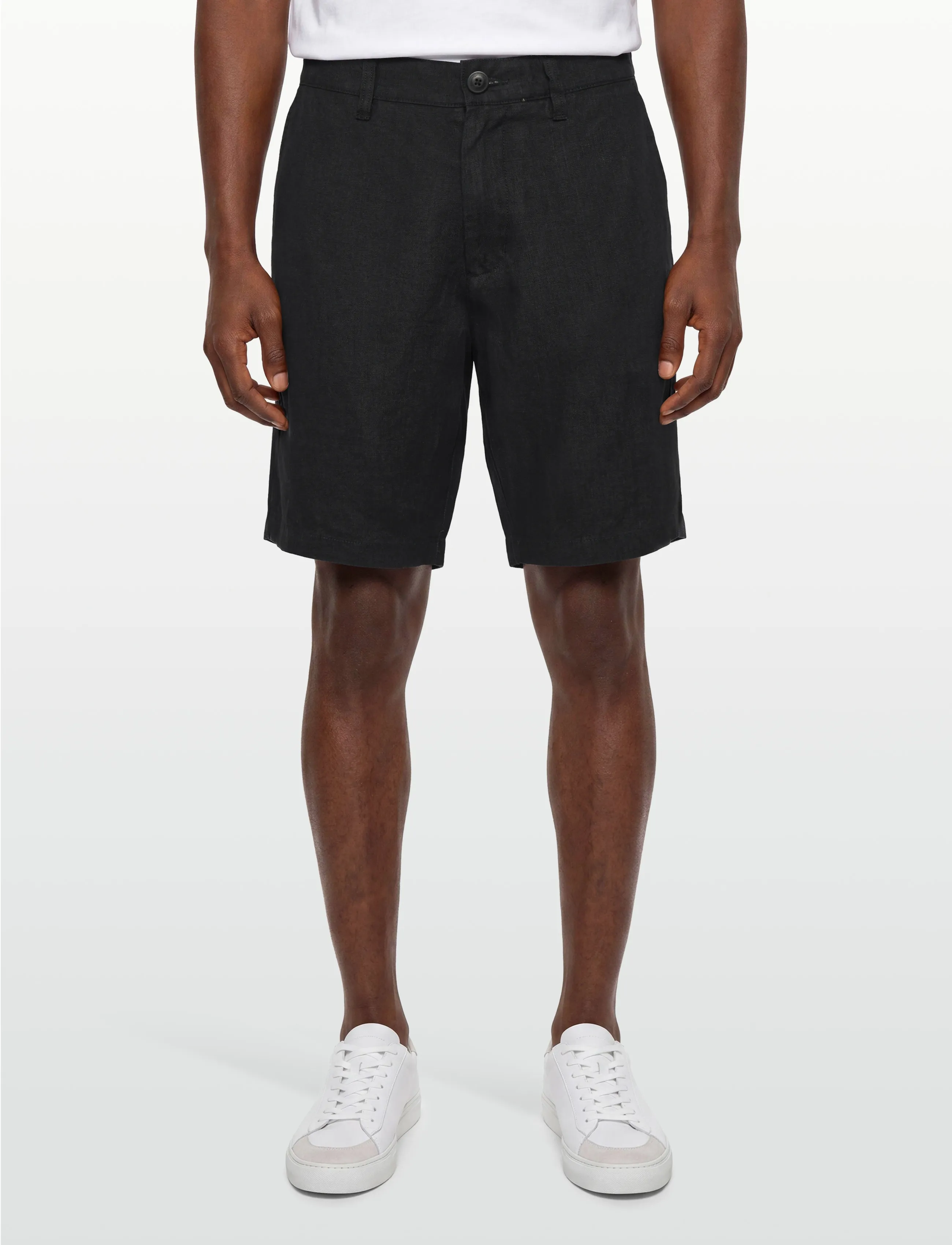 Knowledge Cotton Apparel - Chuck regular linen shorts - casual shorts - black jet - 3