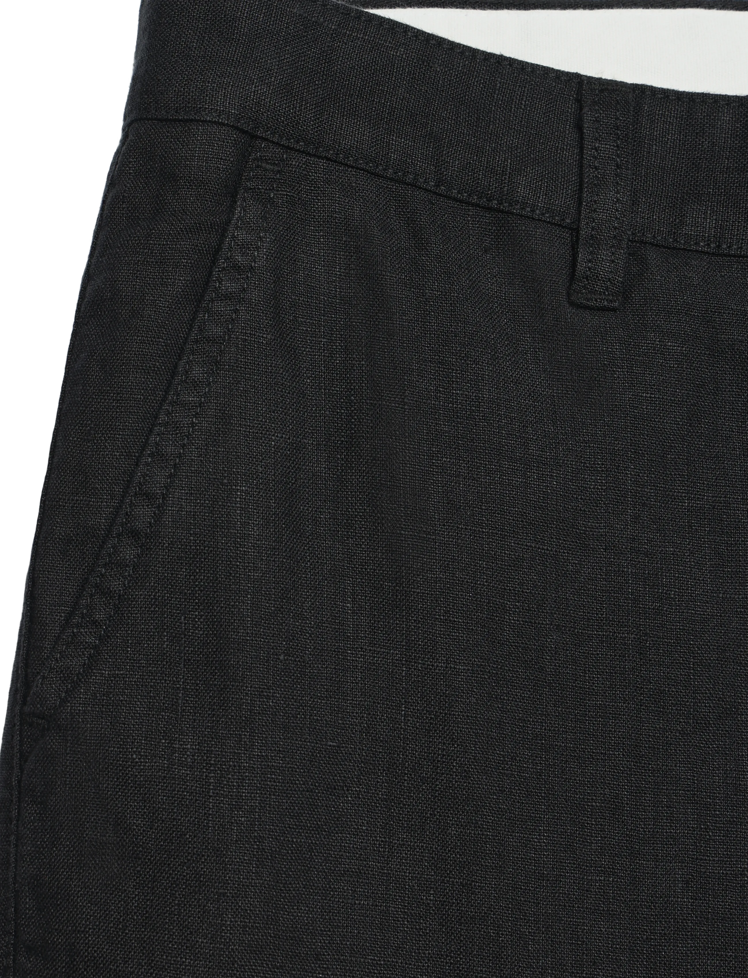 Knowledge Cotton Apparel - Chuck regular linen shorts - black jet - 4