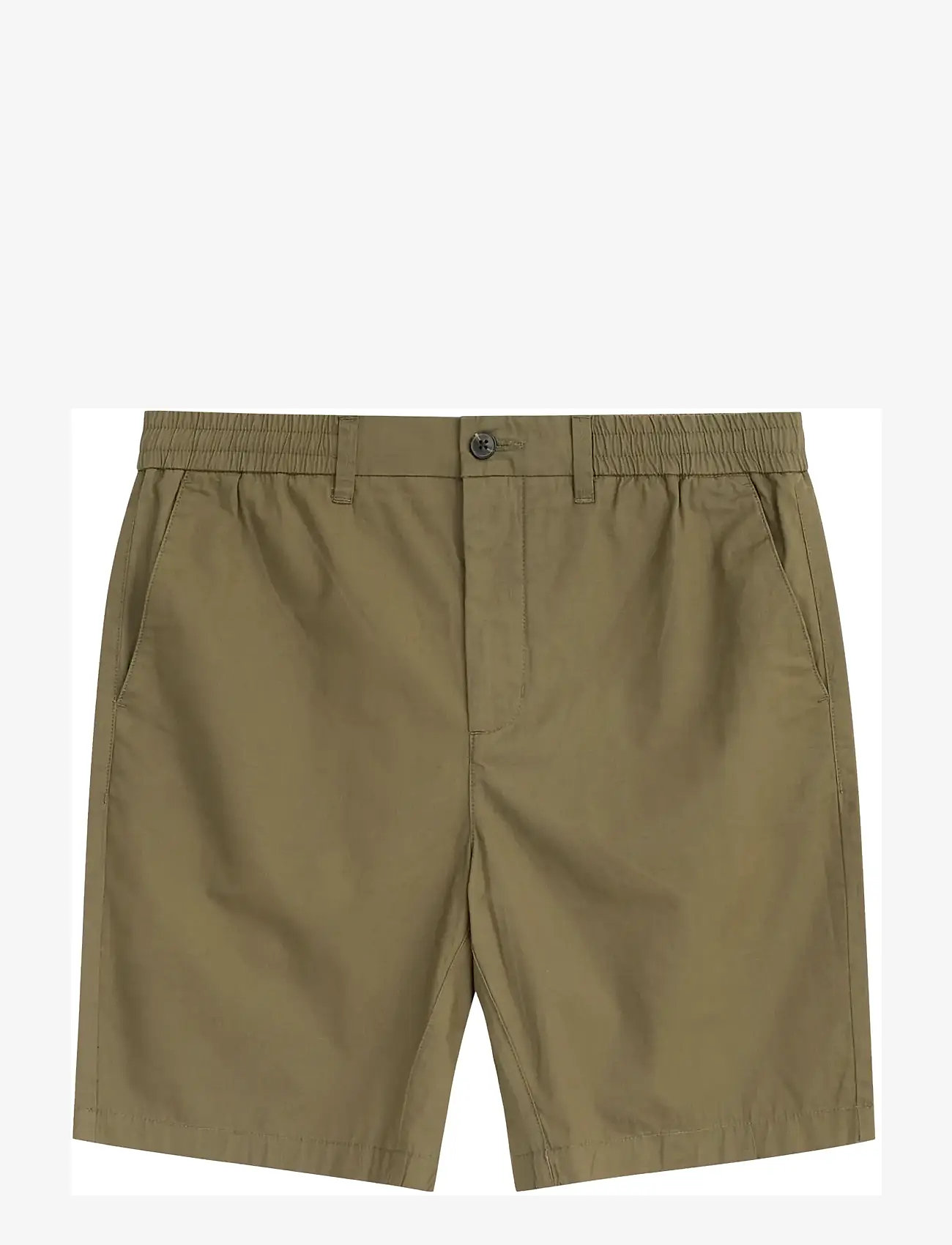 Knowledge Cotton Apparel - Fig comfort poplin shorts - casual shorts - burned olive - 1