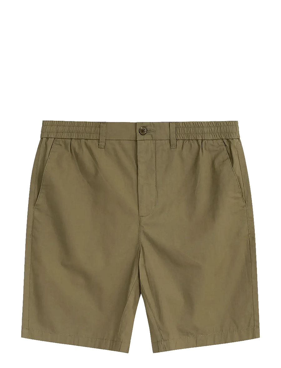Knowledge Cotton Apparel - Fig comfort poplin shorts - casual shorts - burned olive - 1