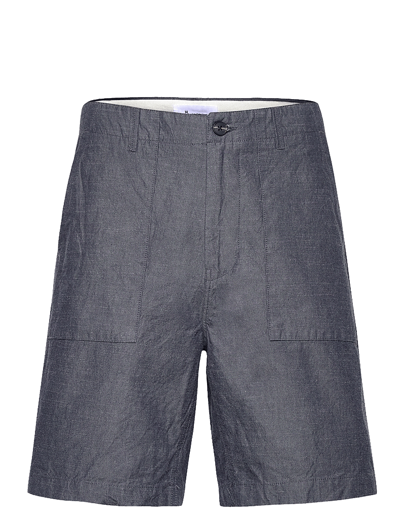 Knowledge Cotton Apparel - FLINT wide slub yarn shorts - GOTS/ - casual shorts - night sky - 0