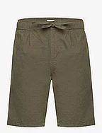 FIG loose Linen look shorts - GOTS/ - BURNED OLIVE