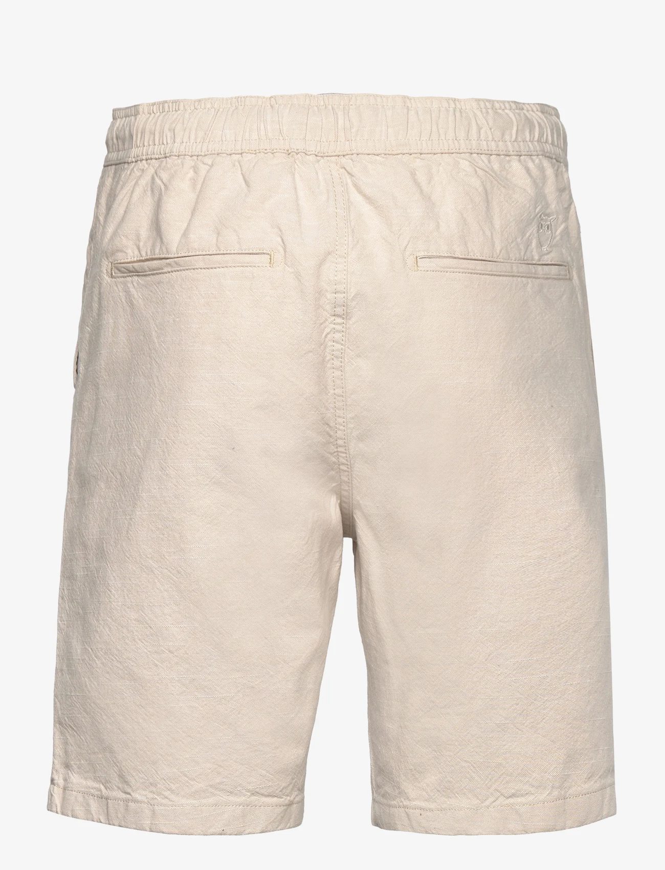 Knowledge Cotton Apparel - FIG loose Linen look shorts - GOTS/ - casual shorts - light feather gray - 1