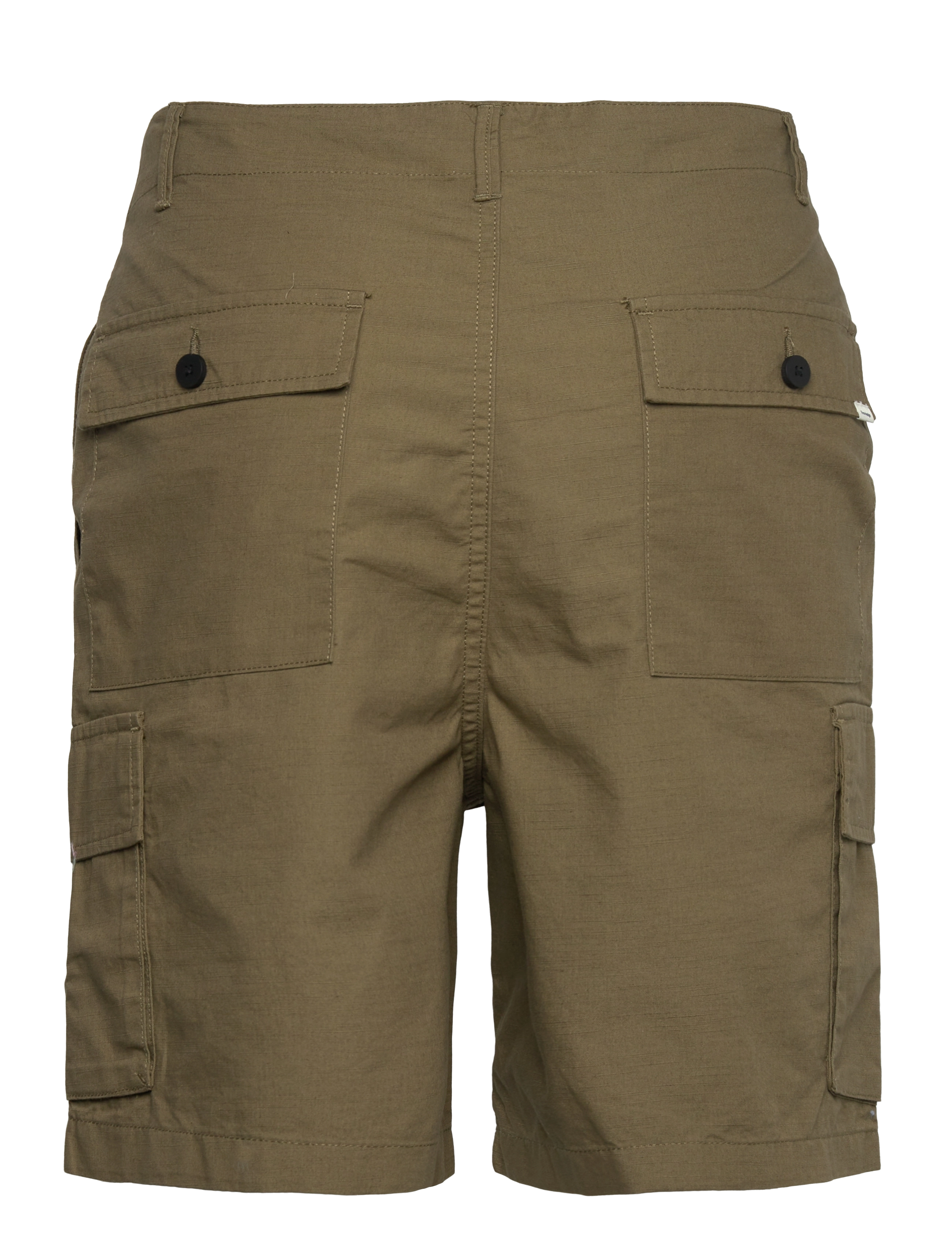 Knowledge Cotton Apparel - FLINT wide slub yarn shorts - GOTS/ - cargo shorts - burned olive - 1