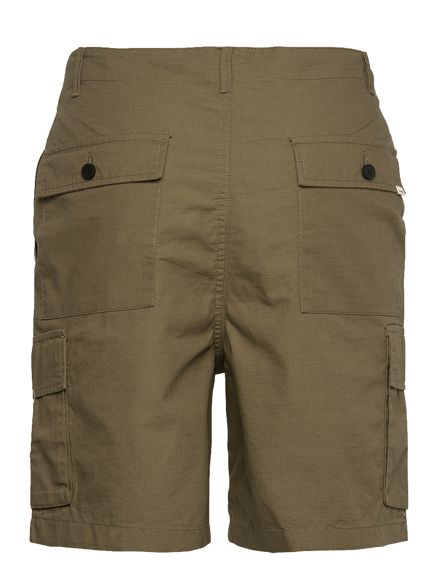 Knowledge Cotton Apparel - FLINT wide slub yarn shorts - GOTS/ - cargo shorts - burned olive - 1