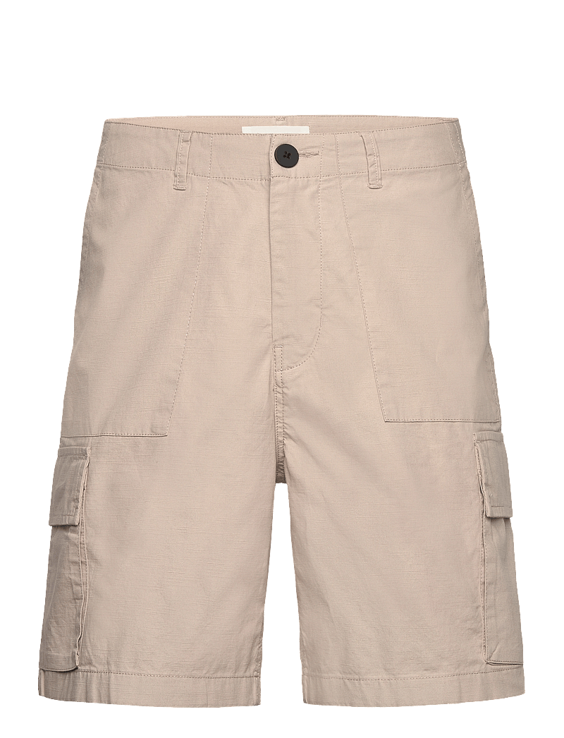 Knowledge Cotton Apparel - FLINT wide slub yarn shorts - GOTS/ - cargo shorts - light feather gray - 0