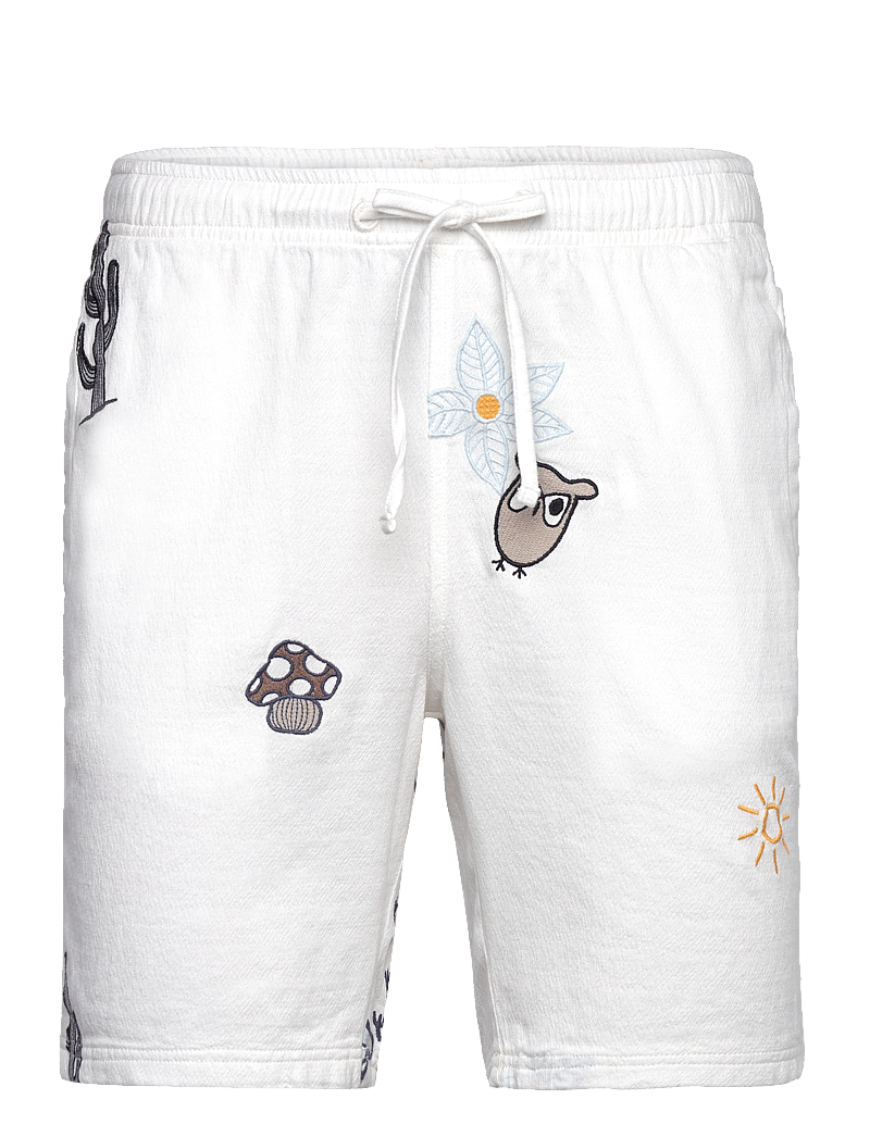 Knowledge Cotton Apparel - FIG loose with embroidery shorts - - casual shorts - egret - 0