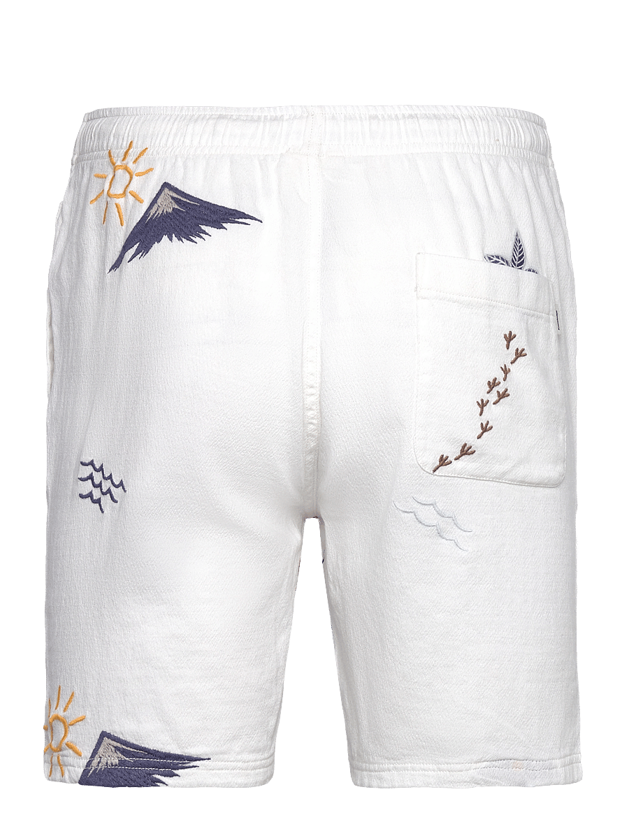 Knowledge Cotton Apparel - FIG loose with embroidery shorts - - egret - 1