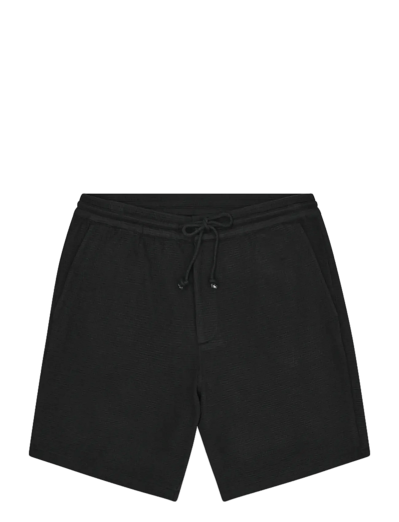 Knowledge Cotton Apparel - Ash comfort waffle shorts - black jet - 0
