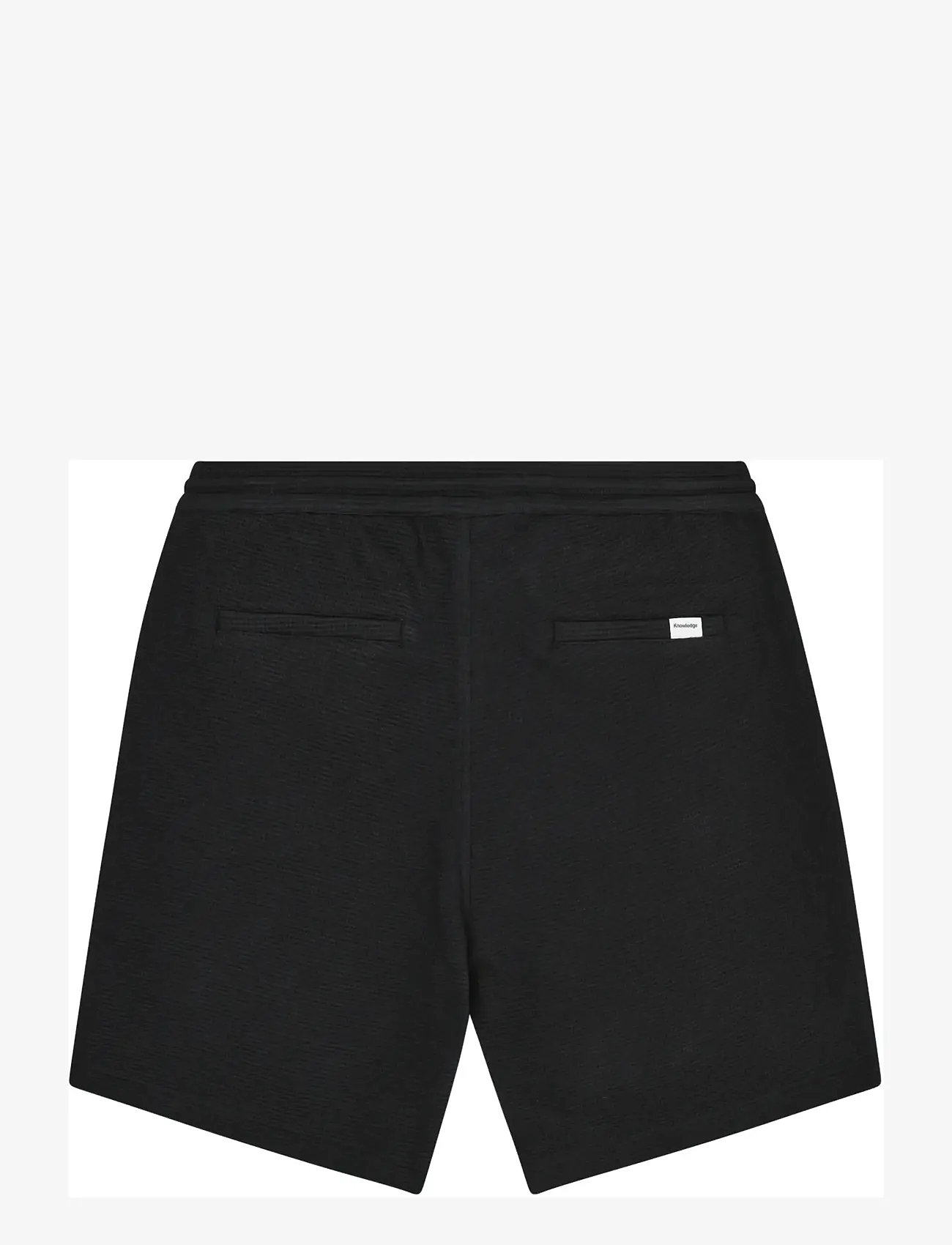 Knowledge Cotton Apparel - Ash comfort waffle shorts - black jet - 1