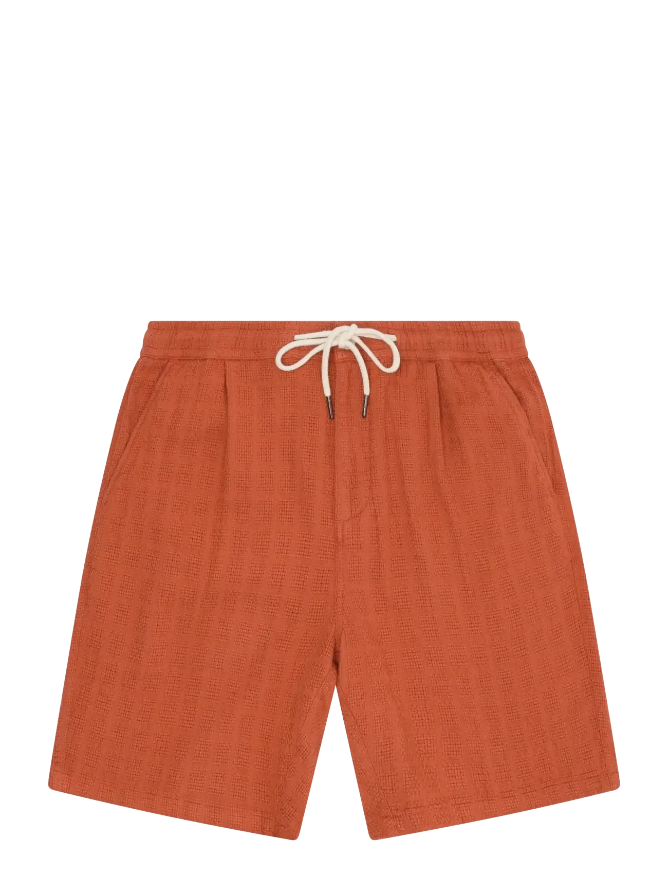 Knowledge Cotton Apparel Fig loose structure shorts - Clothing - BURNT BRICK / orange