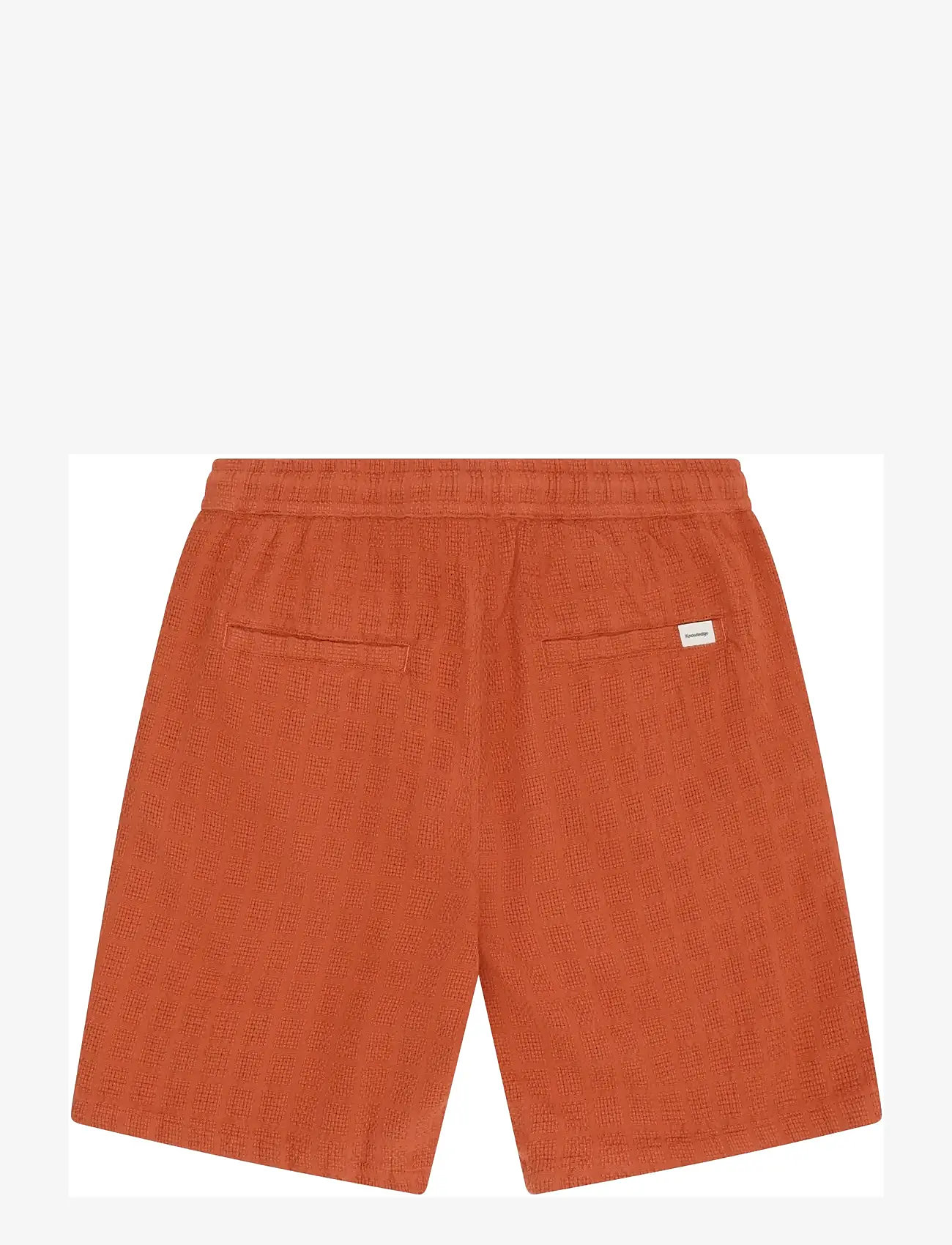 Knowledge Cotton Apparel - Fig loose structure shorts - casual shorts - burnt brick - 1
