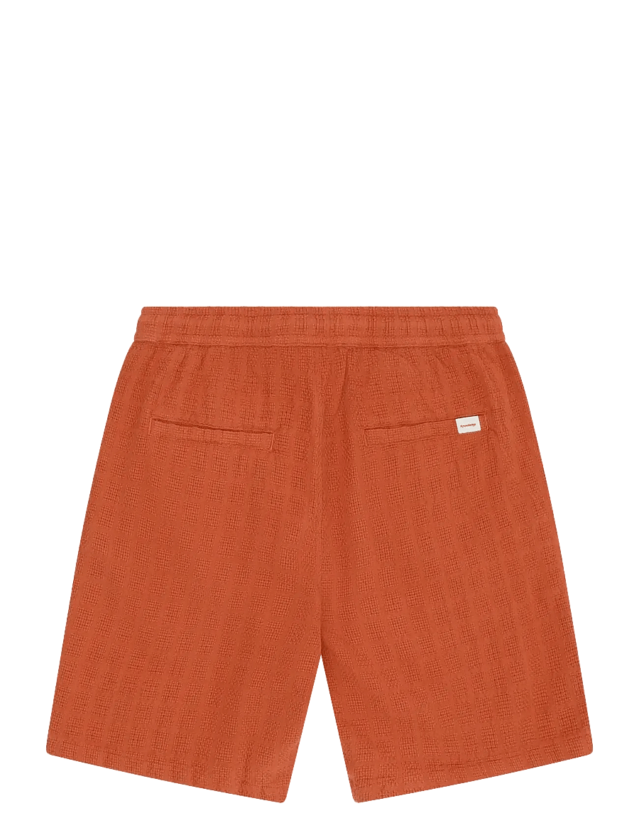 Knowledge Cotton Apparel - Fig loose structure shorts - casual shorts - burnt brick - 2