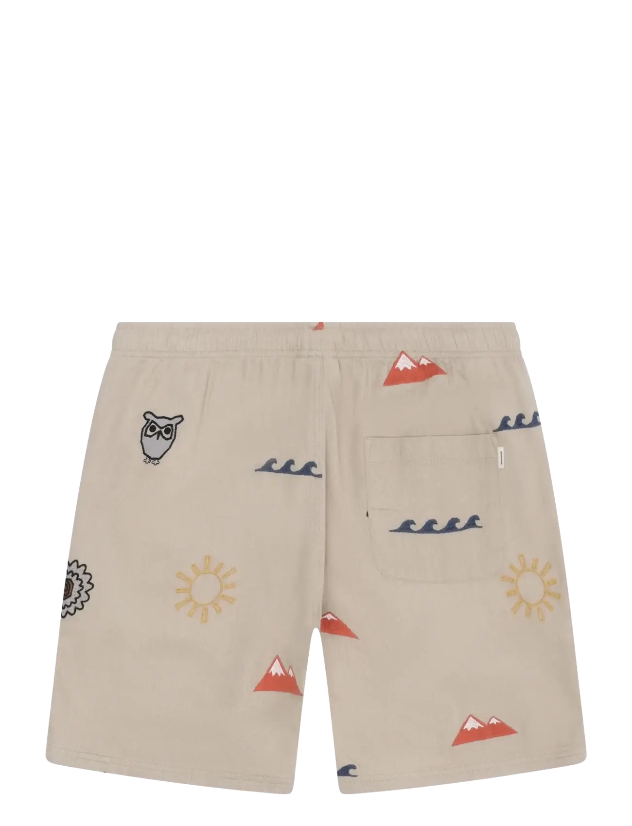 Knowledge Cotton Apparel - Fig loose embroidery shorts - casual shorts - light feather gray - 2
