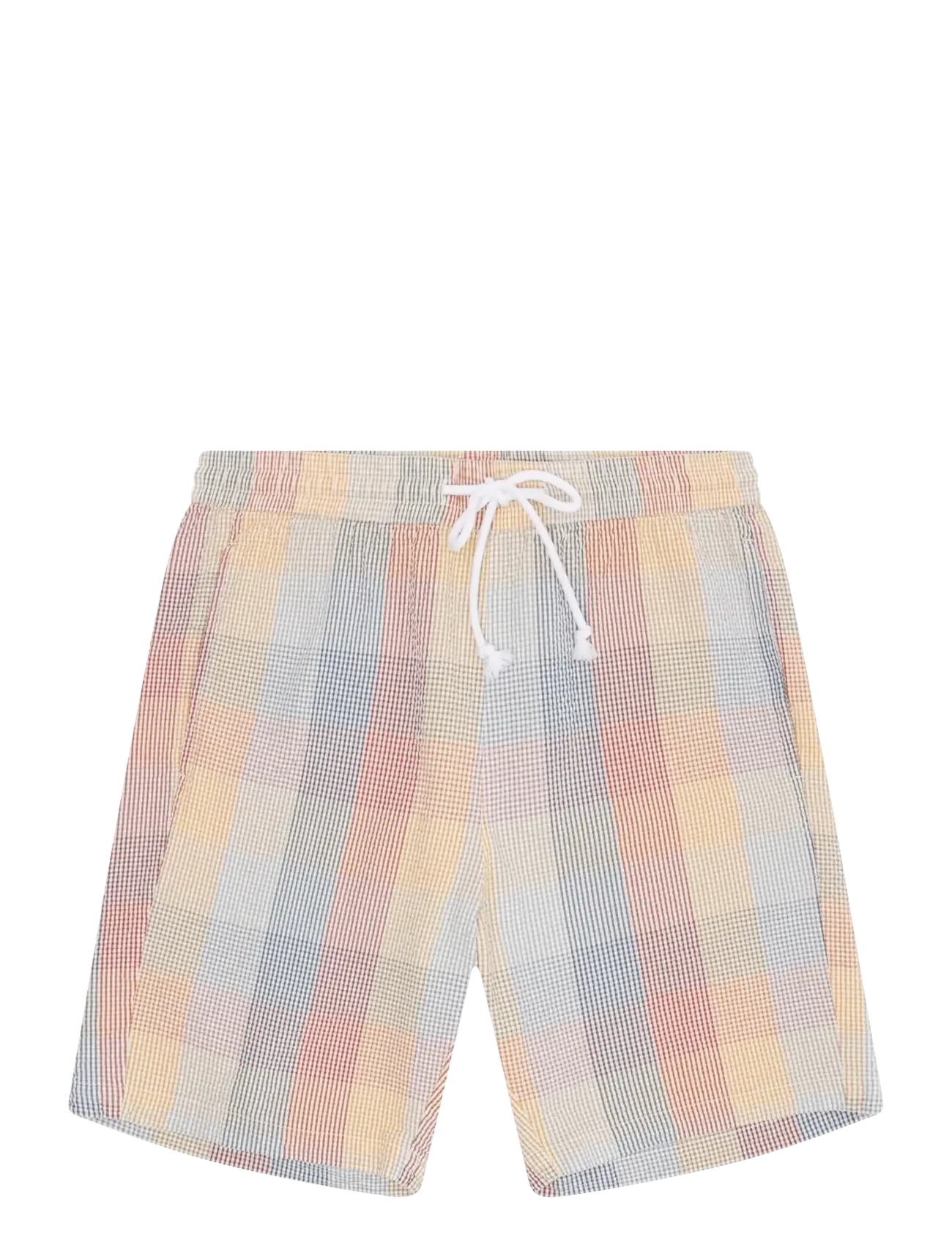 Knowledge Cotton Apparel Fig loose seersucker shorts - Shorts - MULTI CHECK / multi