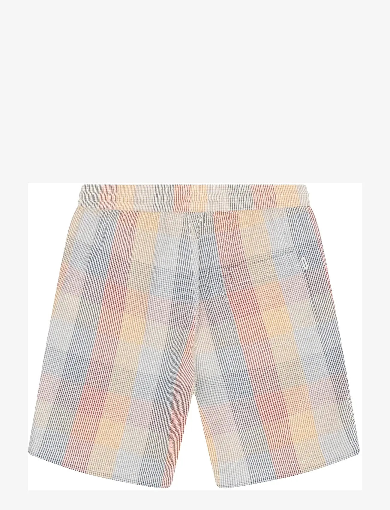 Knowledge Cotton Apparel - Fig loose seersucker shorts - casual shorts - multi check - 2
