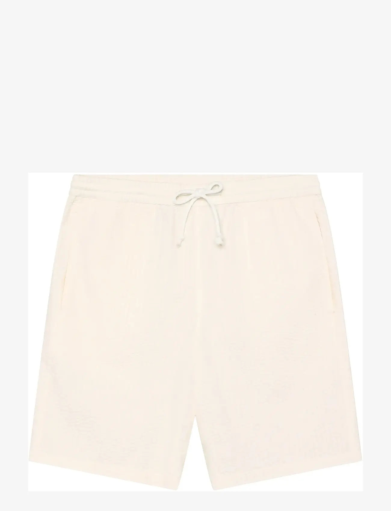 Knowledge Cotton Apparel - Fig loose seersucker shorts - casual shorts - egret - 1