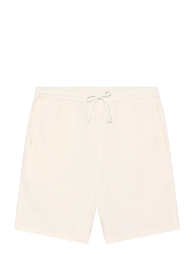 Knowledge Cotton Apparel - Fig loose seersucker shorts - casual shorts - egret - 1