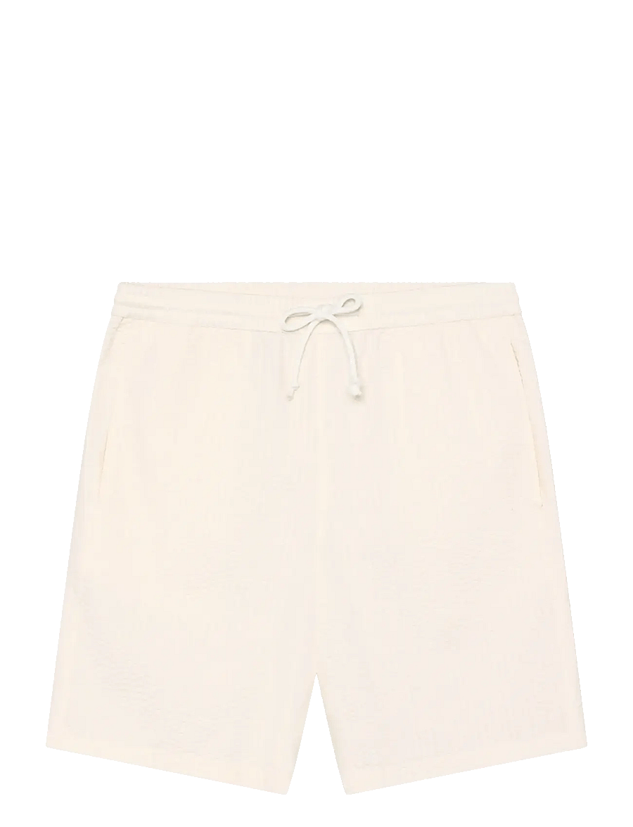 Knowledge Cotton Apparel - Fig loose seersucker shorts - casual shorts - egret - 1