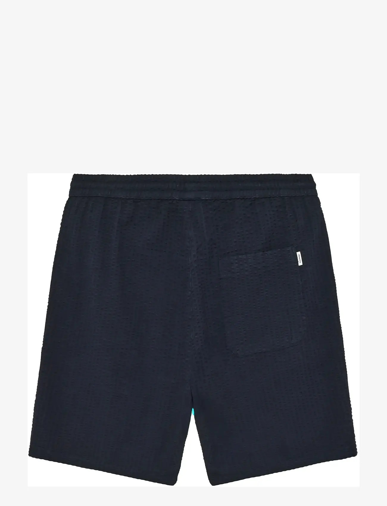 Knowledge Cotton Apparel - Fig loose seersucker shorts - casual shorts - night sky - 1