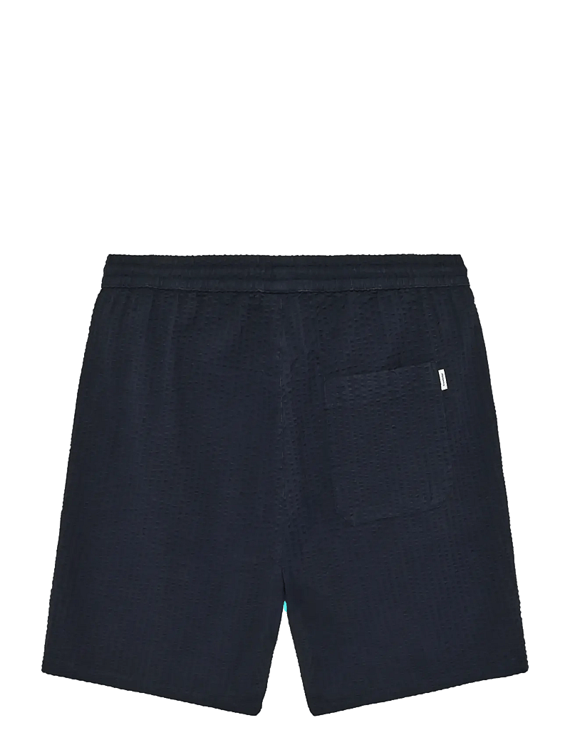 Knowledge Cotton Apparel - Fig loose seersucker shorts - casual shorts - night sky - 2