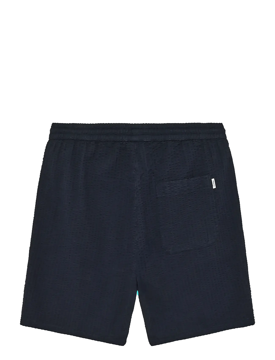 Knowledge Cotton Apparel - Fig loose seersucker shorts - casual shorts - night sky - 2