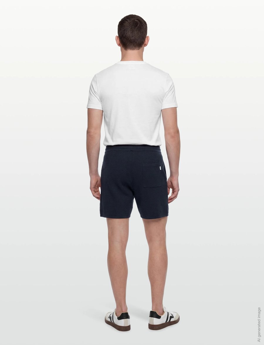 Knowledge Cotton Apparel - Loose knit shorts - casual shorts - night sky - 4