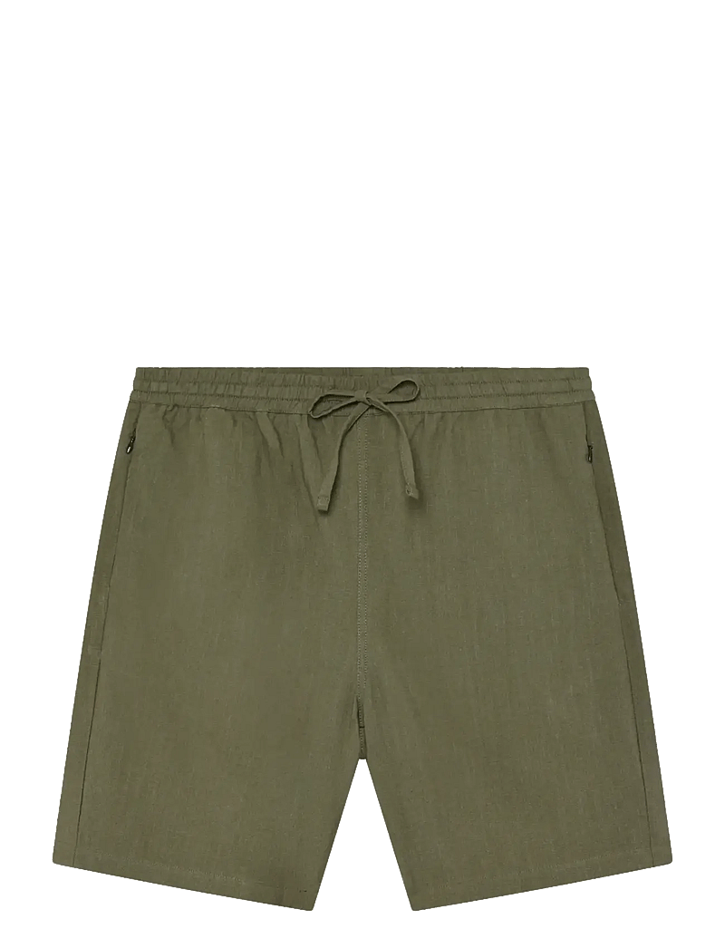 Knowledge Cotton Apparel - Astral comfort linen blend shorts - hørshorts - burned olive - 0