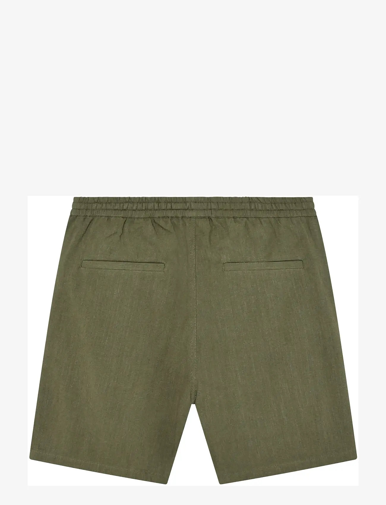 Knowledge Cotton Apparel - Astral comfort linen blend shorts - hørshorts - burned olive - 1