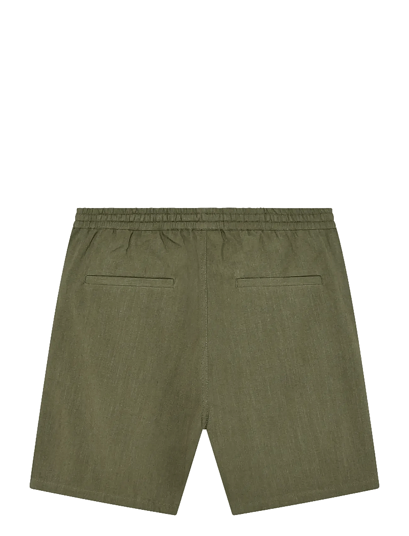 Knowledge Cotton Apparel - Astral comfort linen blend shorts - hørshorts - burned olive - 1