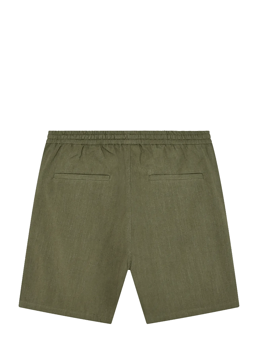 Knowledge Cotton Apparel - Astral comfort linen blend shorts - linased lühikesed püksid - burned olive - 1