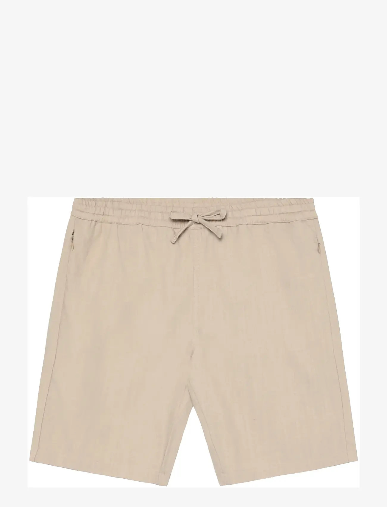 Knowledge Cotton Apparel - Astral comfort linen blend shorts - hørshorts - light feather gray - 0