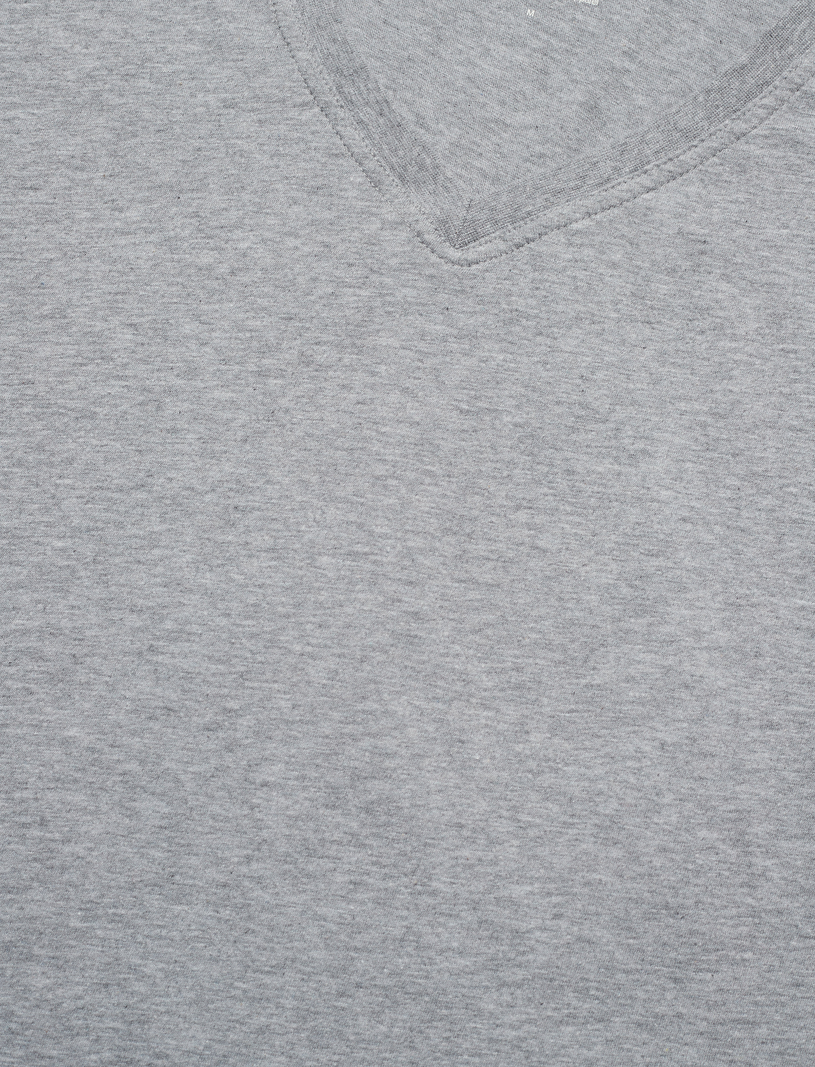 Knowledge Cotton Apparel - ALDER basic v-neck tee - GOTS/Vegan - grey melange - 2