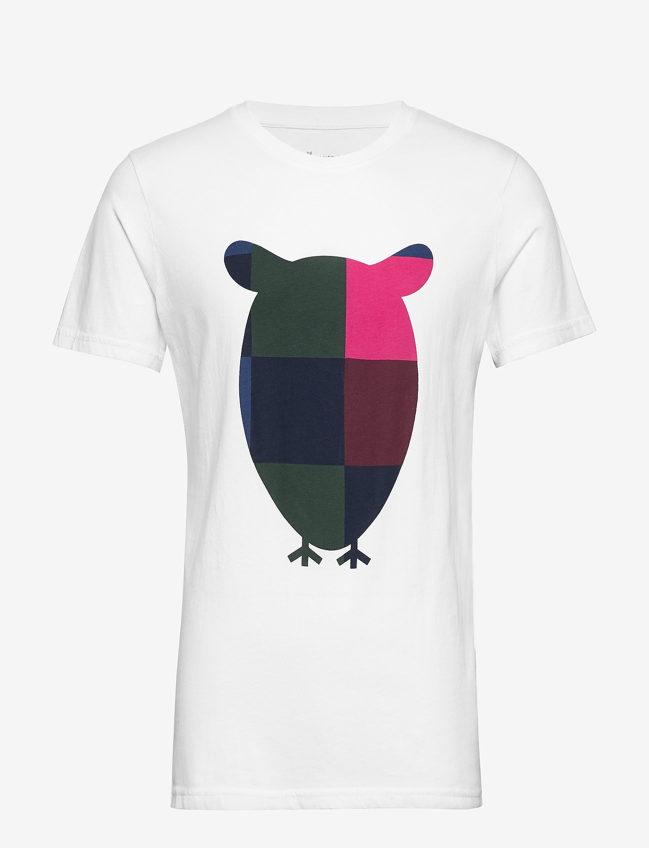 Knowledge Cotton Apparel - T-shirt with big owl print - GOTS/V - bright white - 0