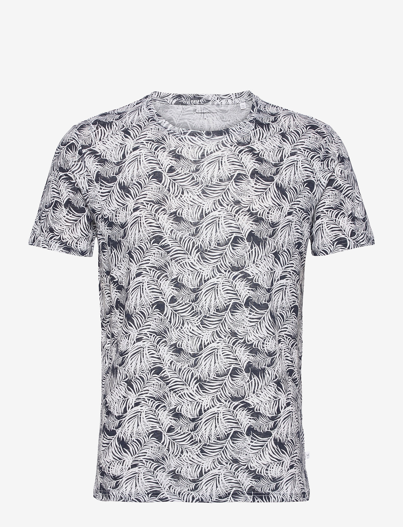 Knowledge Cotton Apparel - ALDER palm linen tee - GOTS/Vegan - total eclipse - 0